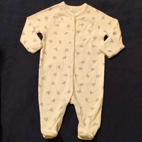 Polo Ralph Lauren Baby Boy Layette Collection Blue Footed Pajamas Coverall 3 Mos - Picture 1 of 10